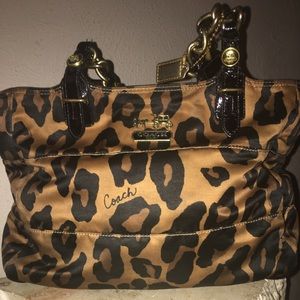 Authentic 100% Leopard coach shoulder bag